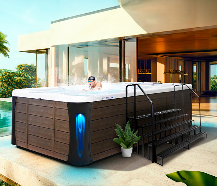 Calspas hot tub being used in a family setting - Jennison